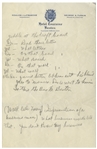 Moe Howards Handwritten Jokes, With Skit in Doctors Office -- Single Page on Bostons Hotel Touraine Stationery Measures 6 x 9.25 -- Very Good Condition